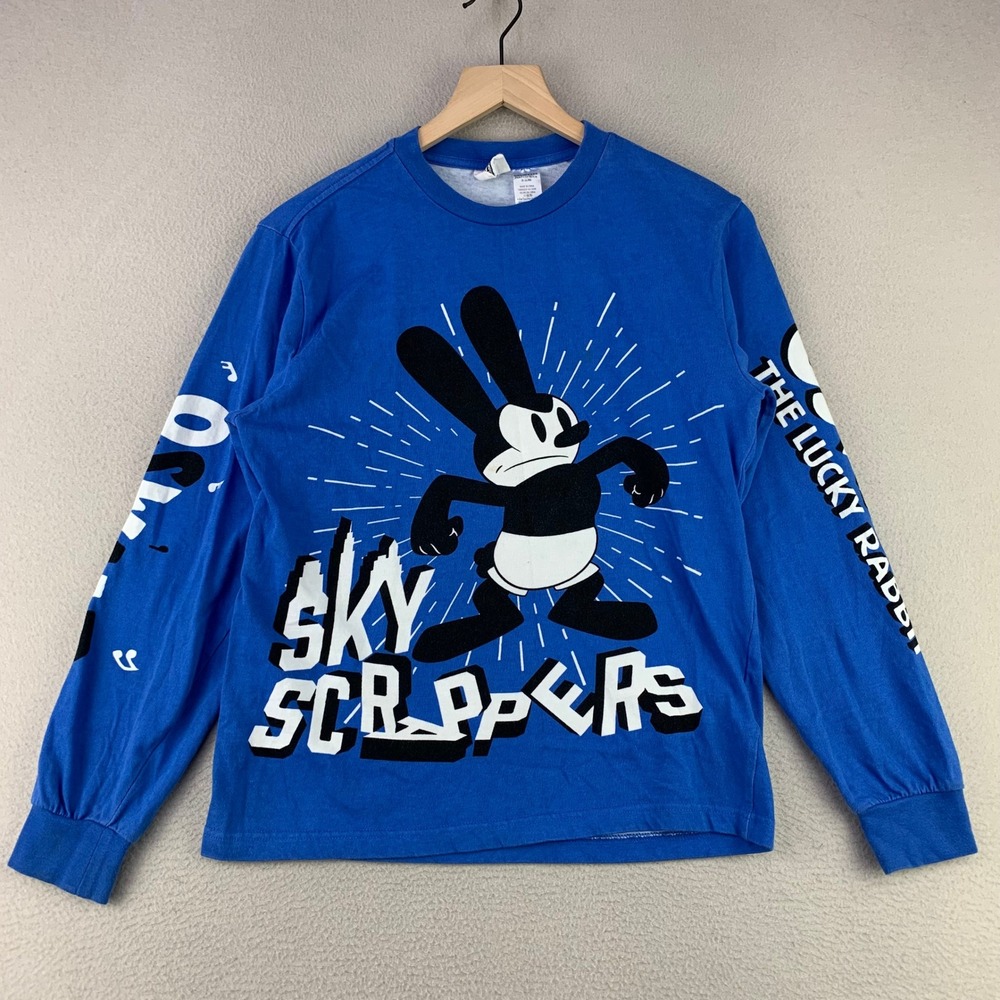 Disney Oswald the Lucky Rabbit T-Shirt Adult XS Blue Sky Scrappers Graphic Tee